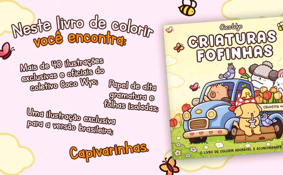 Neste livro de colorir você encontra mais de 40 ilustrações excluisivas e oficiais de Coco Wyo