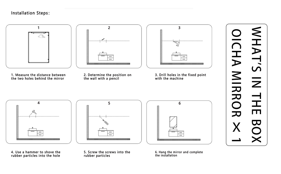 oicha 65"x22" Full Length Mirror Large Mirror WallMounted