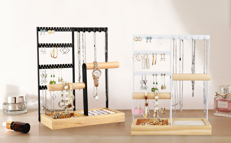 Shansis Jewelry Organizer Stand Necklace Holder, 4 Tier