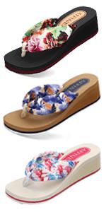 Women wedge flip flops