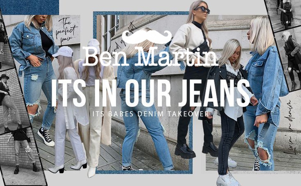 Ben Martin Women High Waist Stretchable Mom Fit, Tapered Fit Casual Denim Jeans for Women