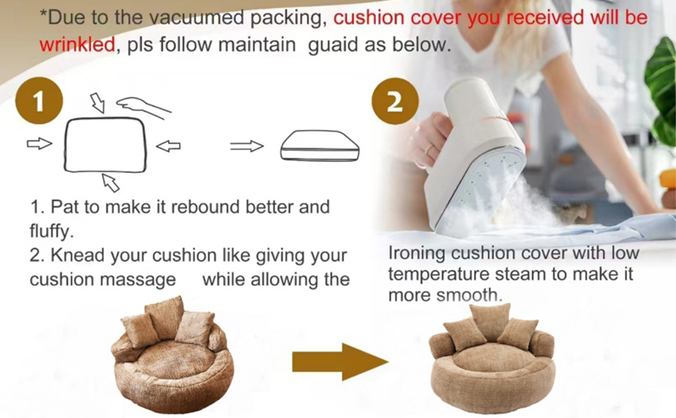 Bean Bag Chairs for Adults, Modern Round Bean Bag Sofa with