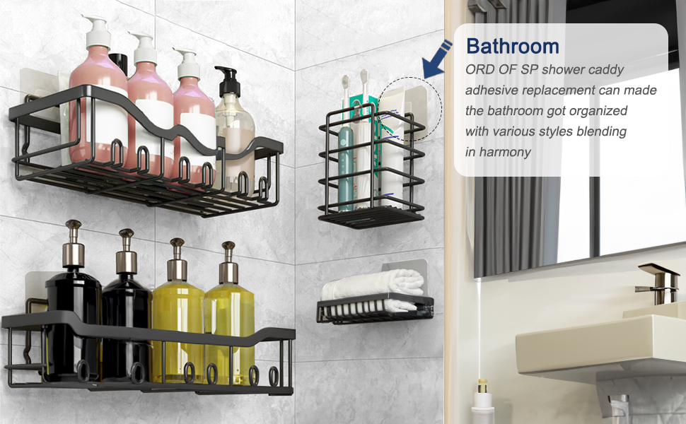 ORD OF SP Shower Caddy Adhesive Replacement, 2 Pack Strong