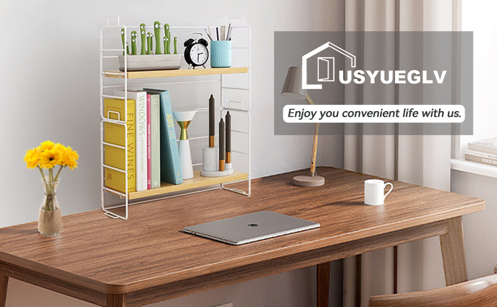 Desktop Organizer Shelf，Adjustable 2Tier Organizer Storage