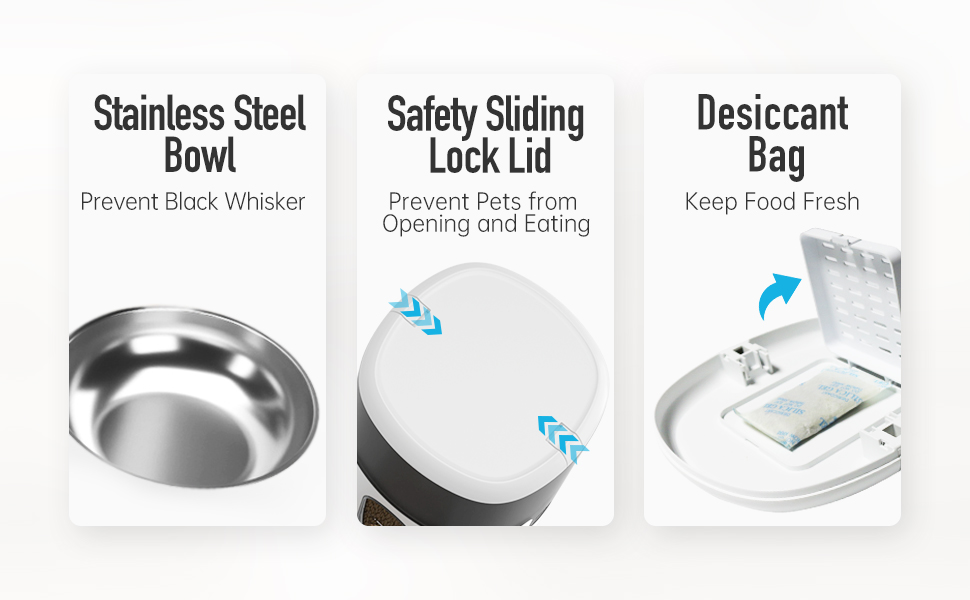 Petoday Automatic Cat Feeder, 4L Timed Cat Feeder with Desiccant Bag
