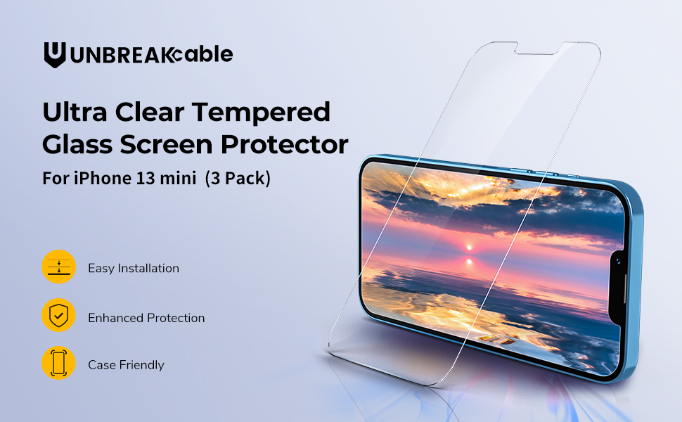 Shatterproof Tempered Glass Screen Protector for iPhone 13 Mini 