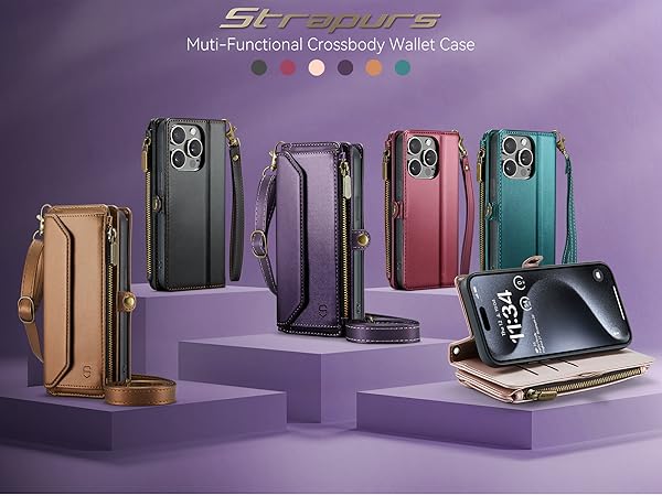 Amazon.com: Strapurs Wallet Case Compatible with iPhone 15