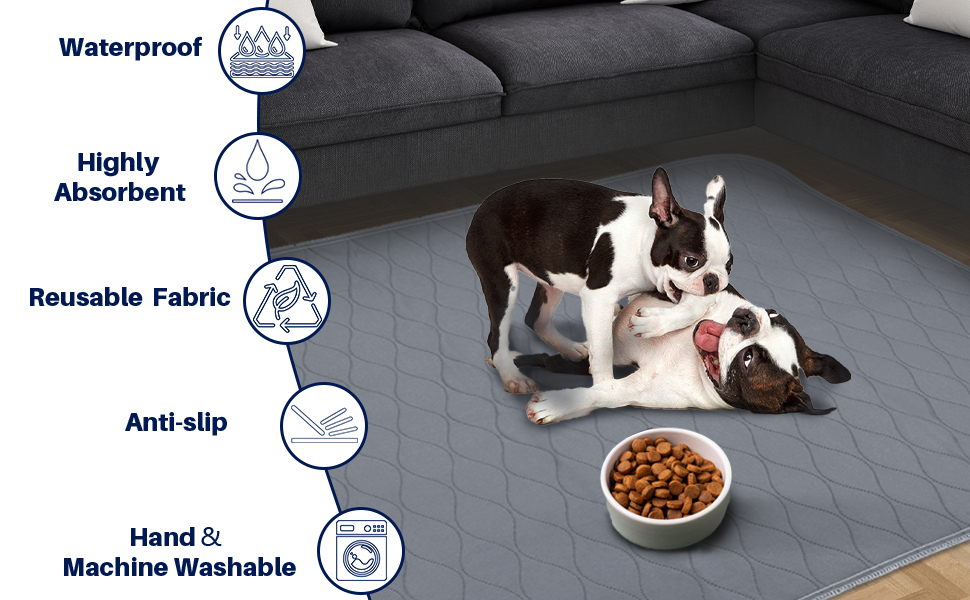 Washable Pee Pads for Dogs 2 Pack Reusable Washable Puppy