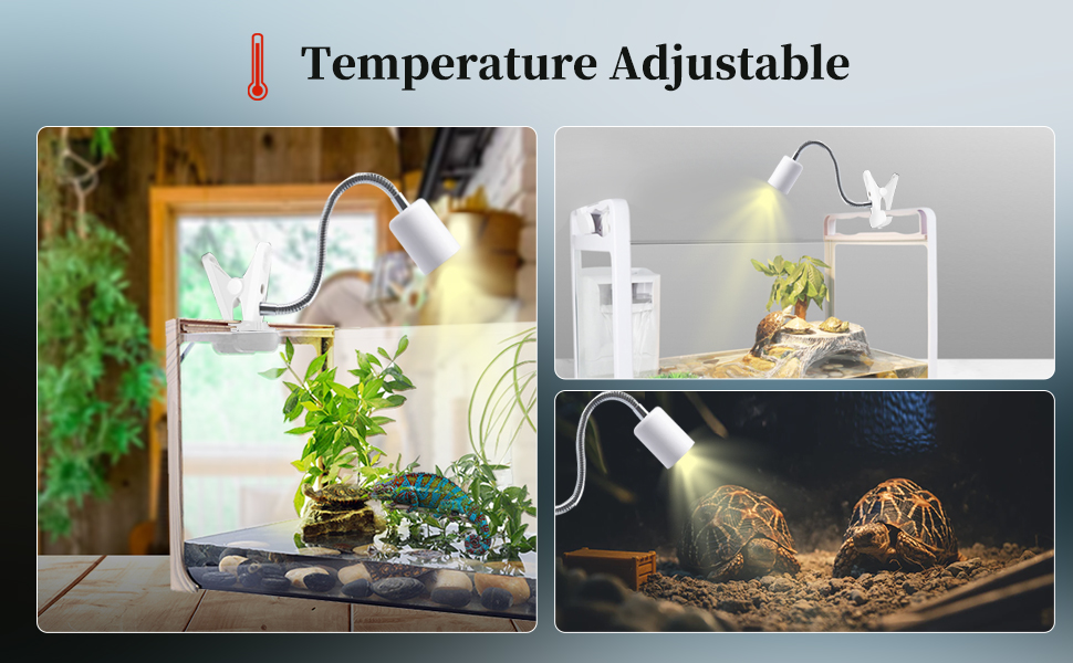 Luxvista Reptile Lamp Holder Clamp with Dimmer Switch, 360° Rotatable