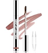FeiCuiYun Peel Off Matte Liquid Lip Gloss Stain-Lip Liner with Tweezer, Brown Peel Off Lip Stain,...