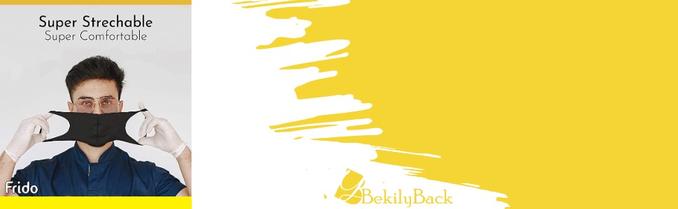 Cloth Face Mask for Men & Women Stylish with UV Protection & Stretchable Material (Black)