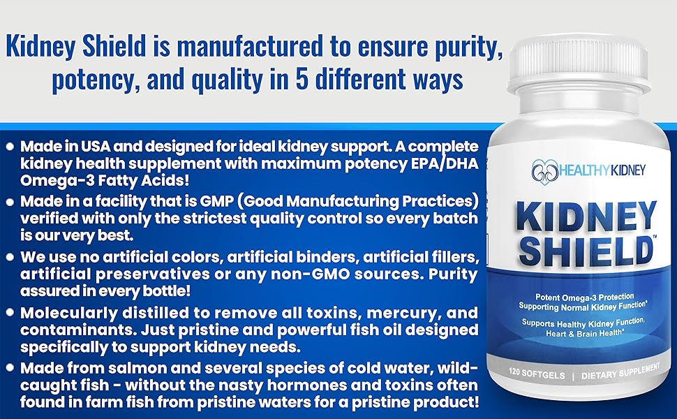 Kidney Shield 120 Caps Kidney Supplement to Support Normal