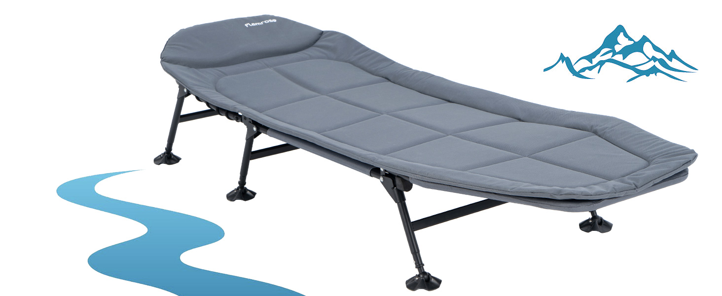 FLAMROSE Camping Cot for Adults with Carry Bag, Tent Folding Cot for