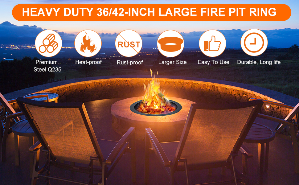 36 inch firepit ring