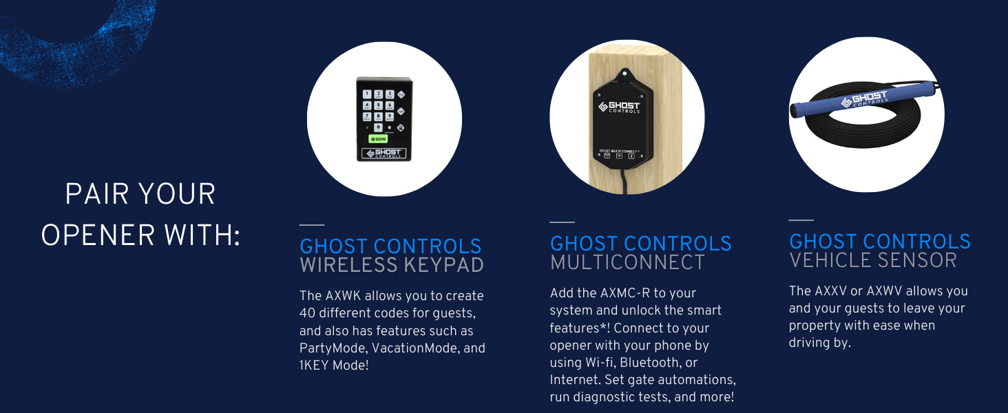 Ghost Controls Automatic Gate Opener Kit for Decorative Driveway Swing