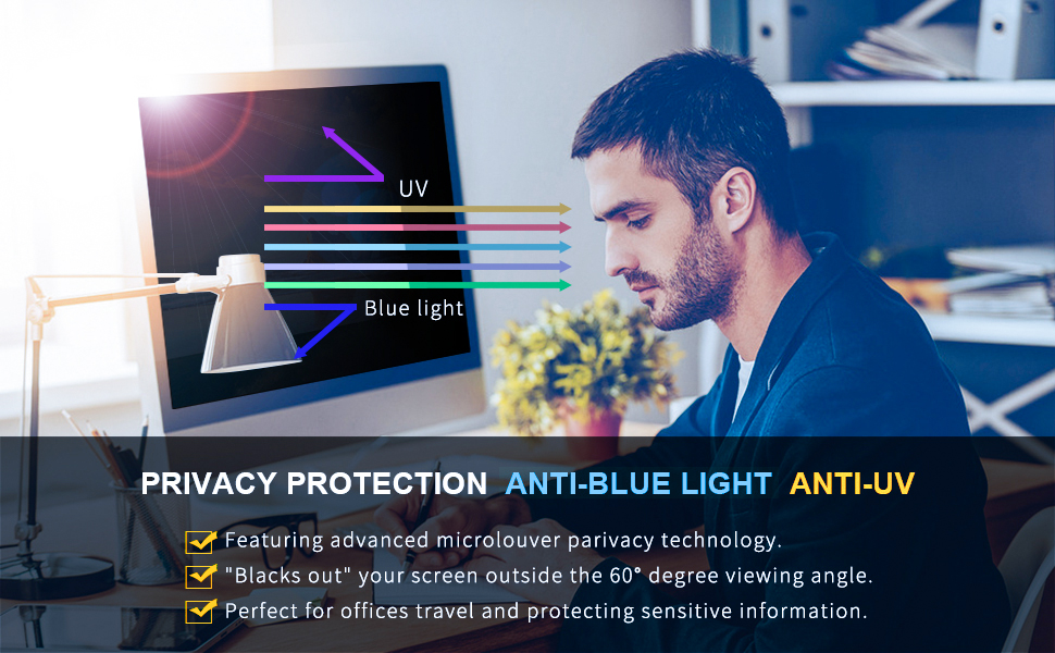 Dabernur 24 Inch Computer Privacy Screen Filter for 169