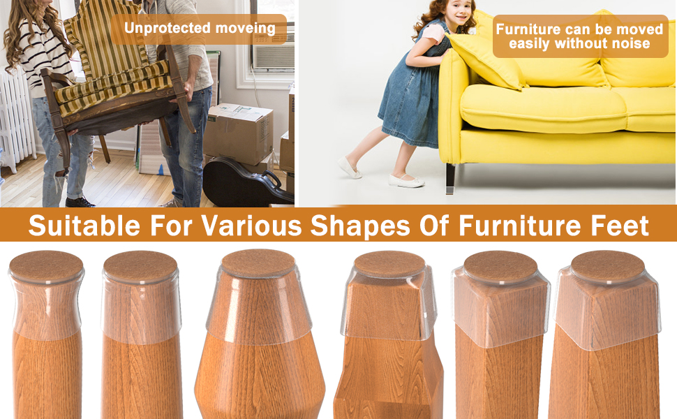 Chair Feet Protectors Extra Small 24pcs，Metal Chair Leg Floor