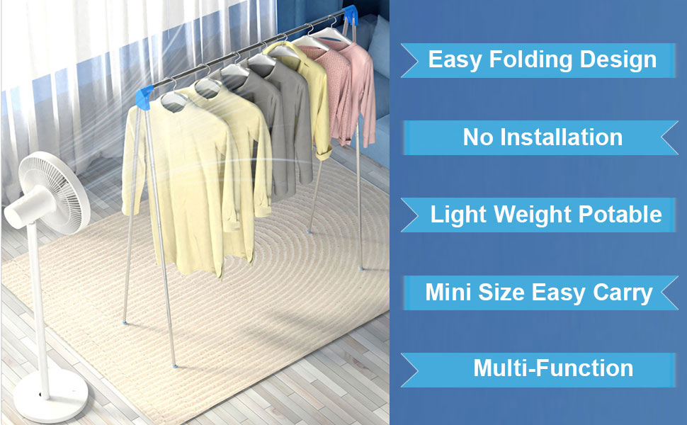 GIPOBUY Portable Garment Rack, Foldable Travel Clothing