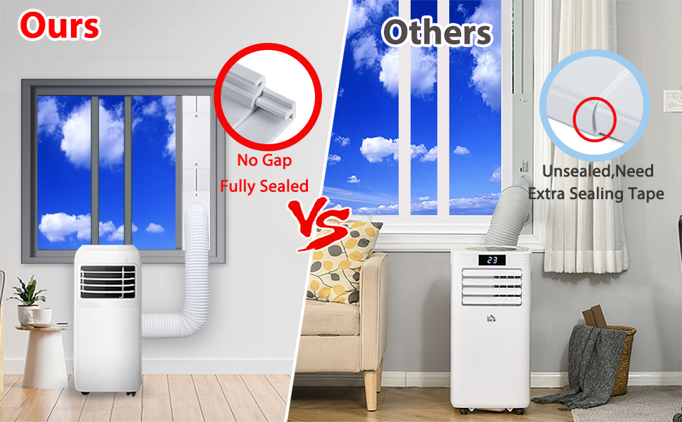 Universal Portable Air Conditioner Window Vent Kit for 5.1 & 5.9 Inch Exhaust Hose, Upgraded