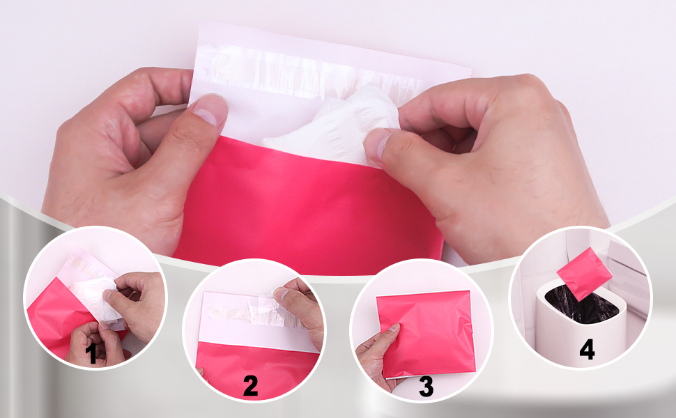 Sanitary Napkin Disposal Bag 100 Pcs Red