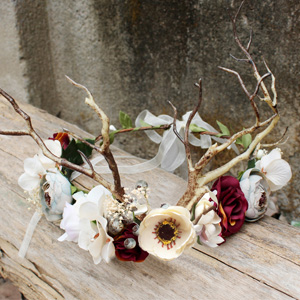 Deer Antler Hair Band Deer Headband with Flowers Antler Hair Hoop Flower Headband Party 