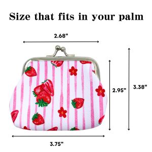 小物 B.B. LITTELE PICTURE BOOK & COIN PURSE Metal Frame Coin Purse With Color Bobbles - Tiny Fox Faces