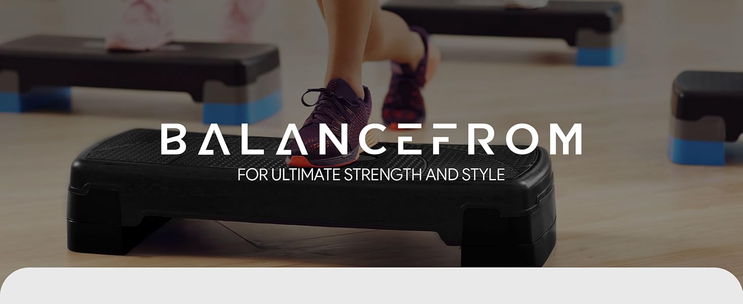 BalanceFrom Fitness Adjustable Workout Aerobic Step Platform Trainer, Gray/Black