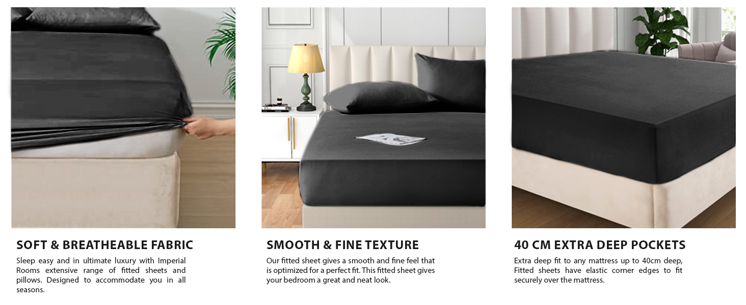 FITTED SHEET 40 CM BLACK
