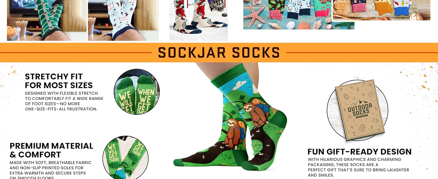 Hiking Socks - Perfect Outdoor Gifts for Outdoorsy Men and Women, Funny Christmas Socks for Hikers