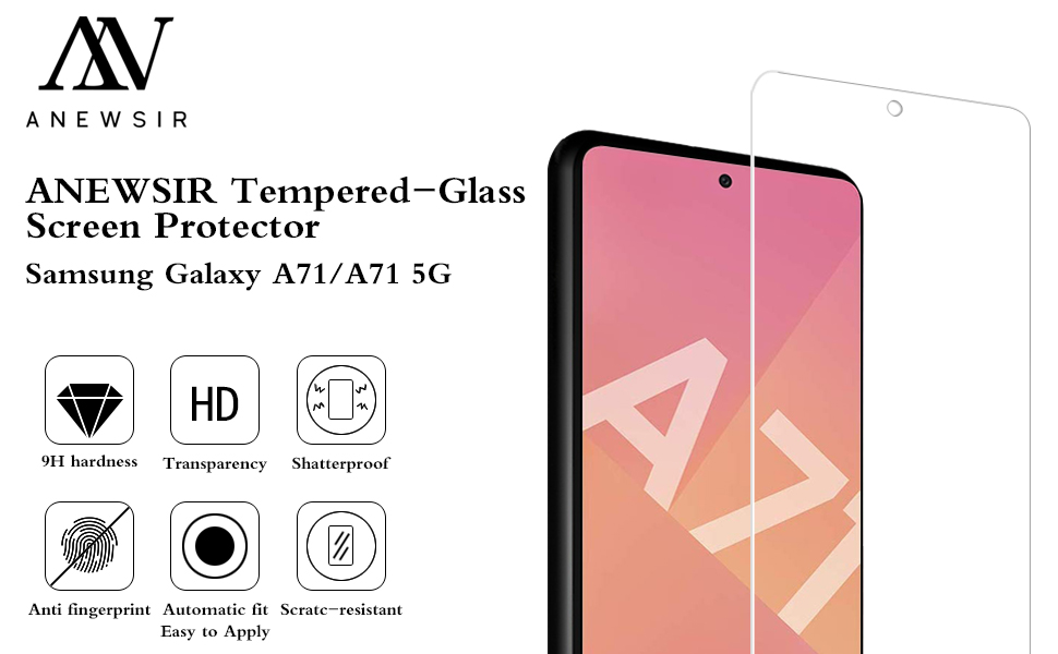 ANEWSIR for Samsung Galaxy A71/A71 5G Screen Protector (3 Pack)【Easy to Apply】【Ultrathin】【No