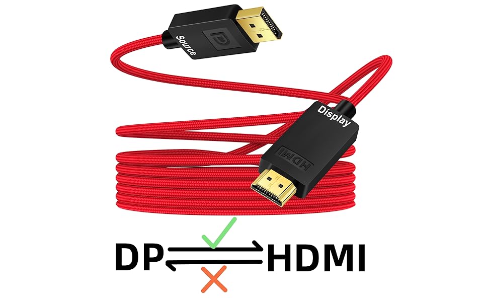 ANNNWZZD Display Port to HDMI Port, DisplayPort to HDMI Cable 4K UHD DP