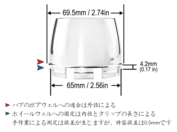 ち*こ様 ホイールカバー FRP製 Amazon | ホイールセンターキャップ 69.5mm 65mm 4個 シルバー