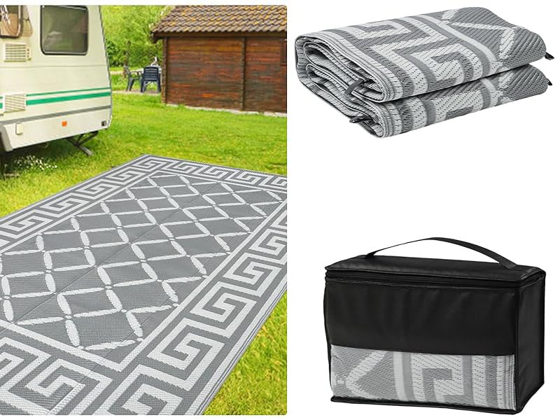 Jabykare Extra Large Outdoor Rug, Camping Rug, Porch Rug, Reversible