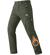 TACVASEN Winter Pants for Men Fleece Lined Waterproof Pants Insulated Hiking Pant for Ski Snowboa...