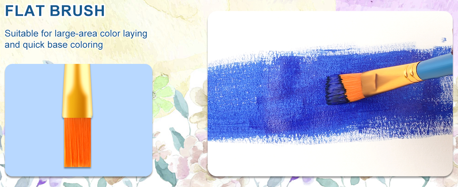 ARTCUT Paint Brush Set for Art, 10 Pack Paintbrushes Nylon Hair, Paint