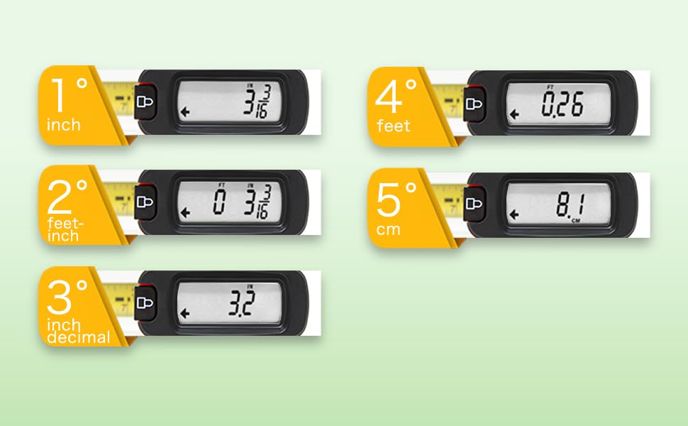 K Digital Tape Measure, Display Reads Accurate Distance, English and