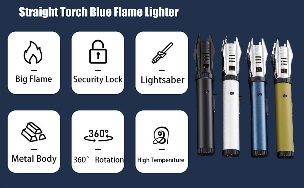 Outdoor Windproof Straight Flame Lighter