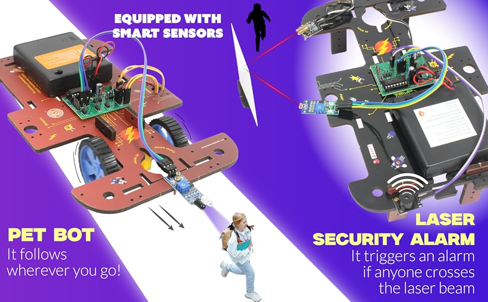 STEM Robotics Projects Kit 10in1 Robots with Sensors for Ages 8-12