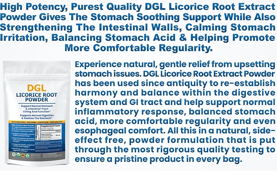 DGL Licorice Supplement Stomach Relief, Leaky Gut Repair