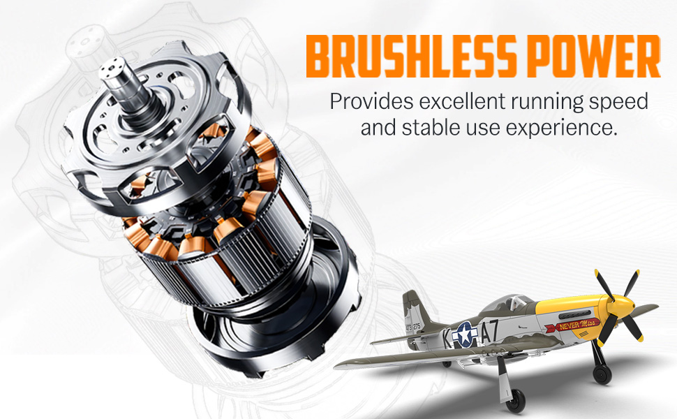 VOLANTEXR RC Plane for Adults,Brushless Motor, 4-Channel Remote Control Airplane, Upgraded Features