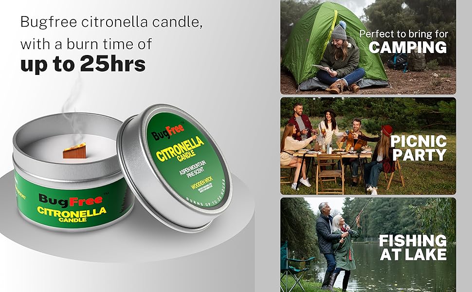 Citronella Candles Outdoor & Indoor (6oz) Pine Scented