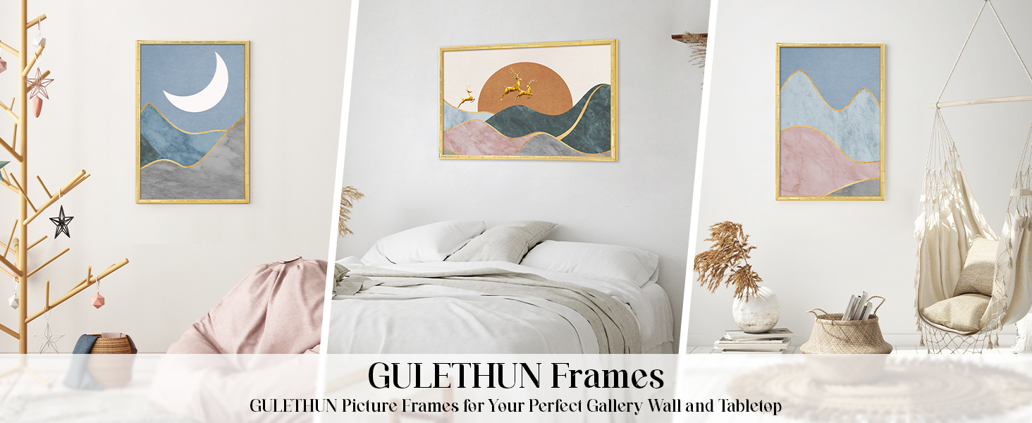 16x24 Picture Frame, Gold Poster Frame, Bamboo Design