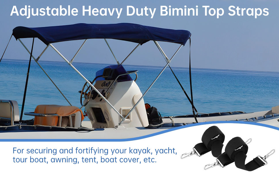 2PCS Bimini Top Straps, Adjustable Heavy Duty Bimini Top