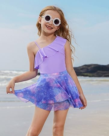 girls purple swimsuits