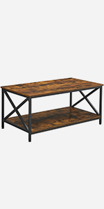 VASAGLE Coffee Table with Storage Shelf