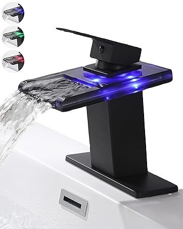 LED waterfall bathroom faucet