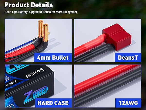Amazon.com: Zeee 2S Shorty Lipo Battery 5000mAh 7.4V 100C
