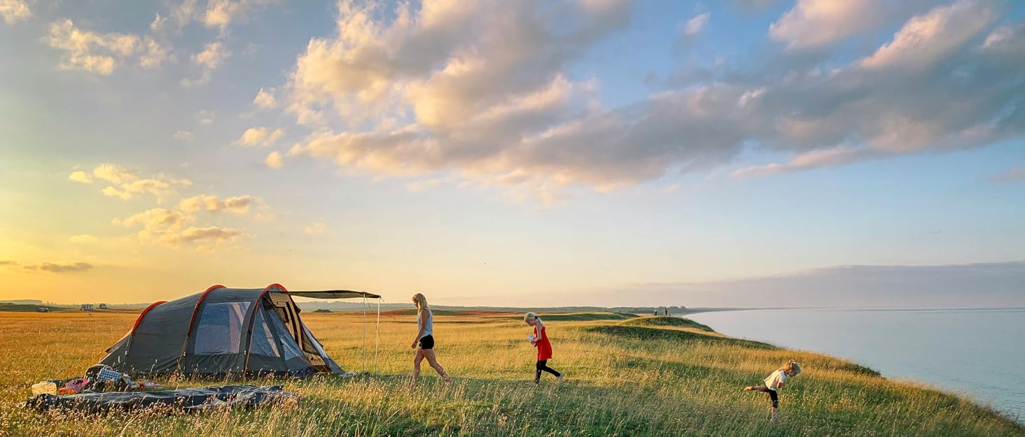 Stormsure repaired tent camping in field