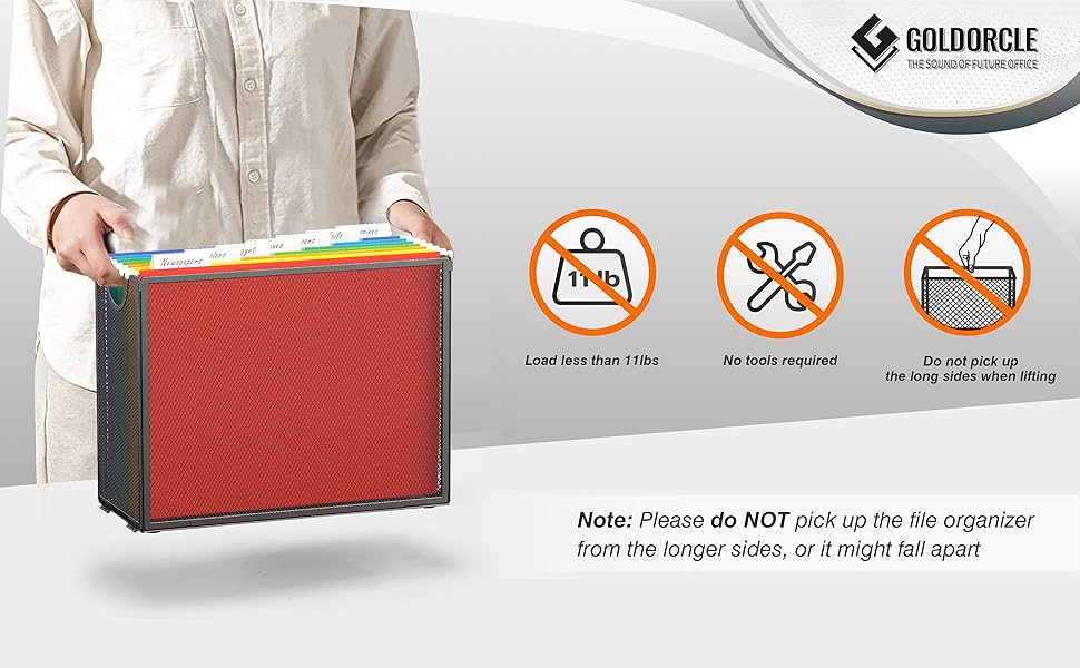 GoldOrcle Foldable Hanging File Organizer with 7 Rainbow