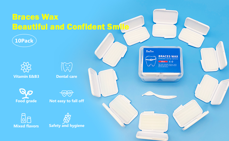 Babypearl Braces Wax 10 Pack White Original Orthodontic